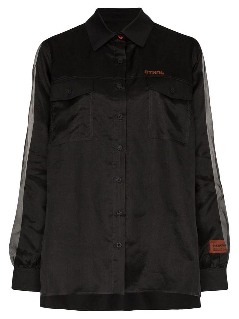Heron Preston double-layer silk shirt - Black