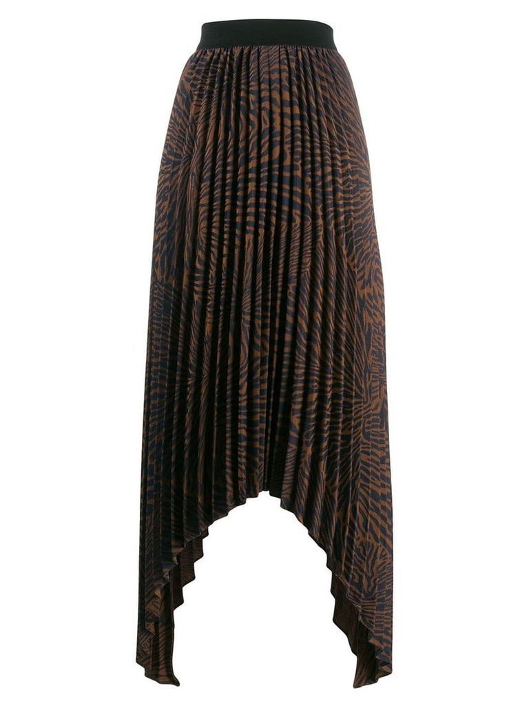 By Malene Birger pleated asymmetric skirt - Brown