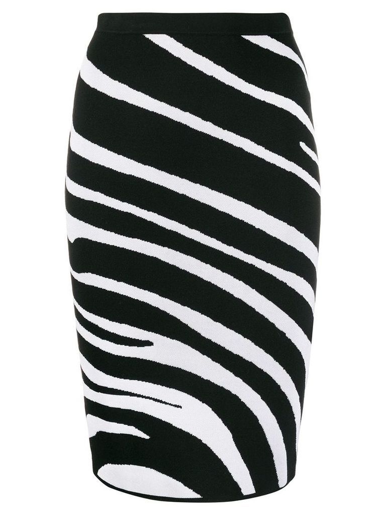 Versace zebra pattern knitted pencil skirt - Black