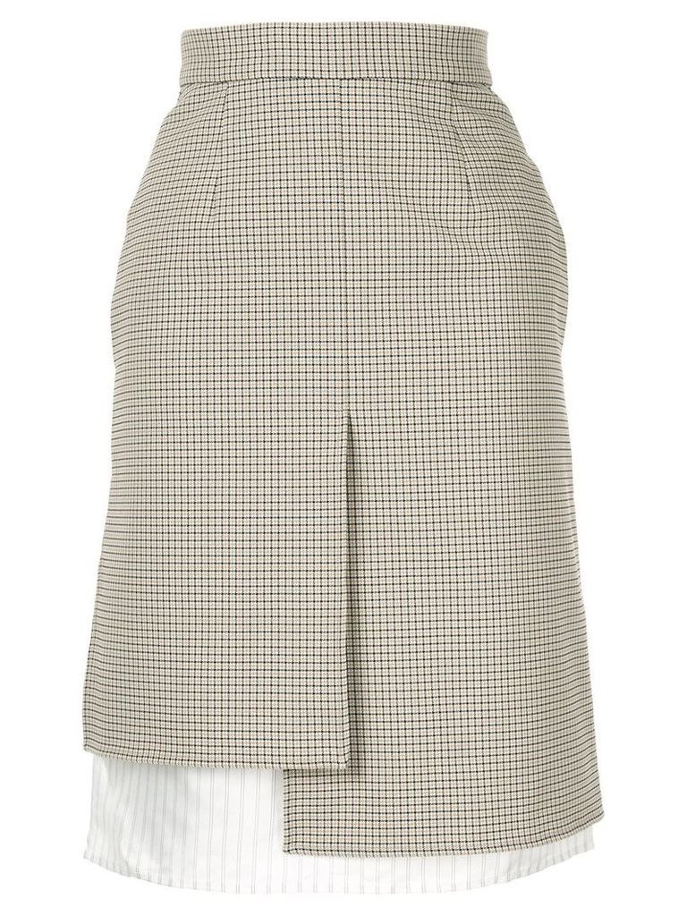 Nina Ricci plaid asymmetric skirt - Neutrals