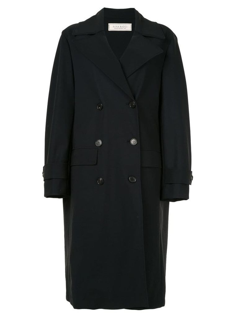 Nina Ricci classic double-breasted coat - Black