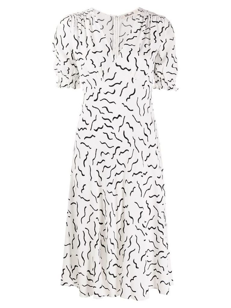 DVF Diane von Furstenberg Abstract Lines dress - White
