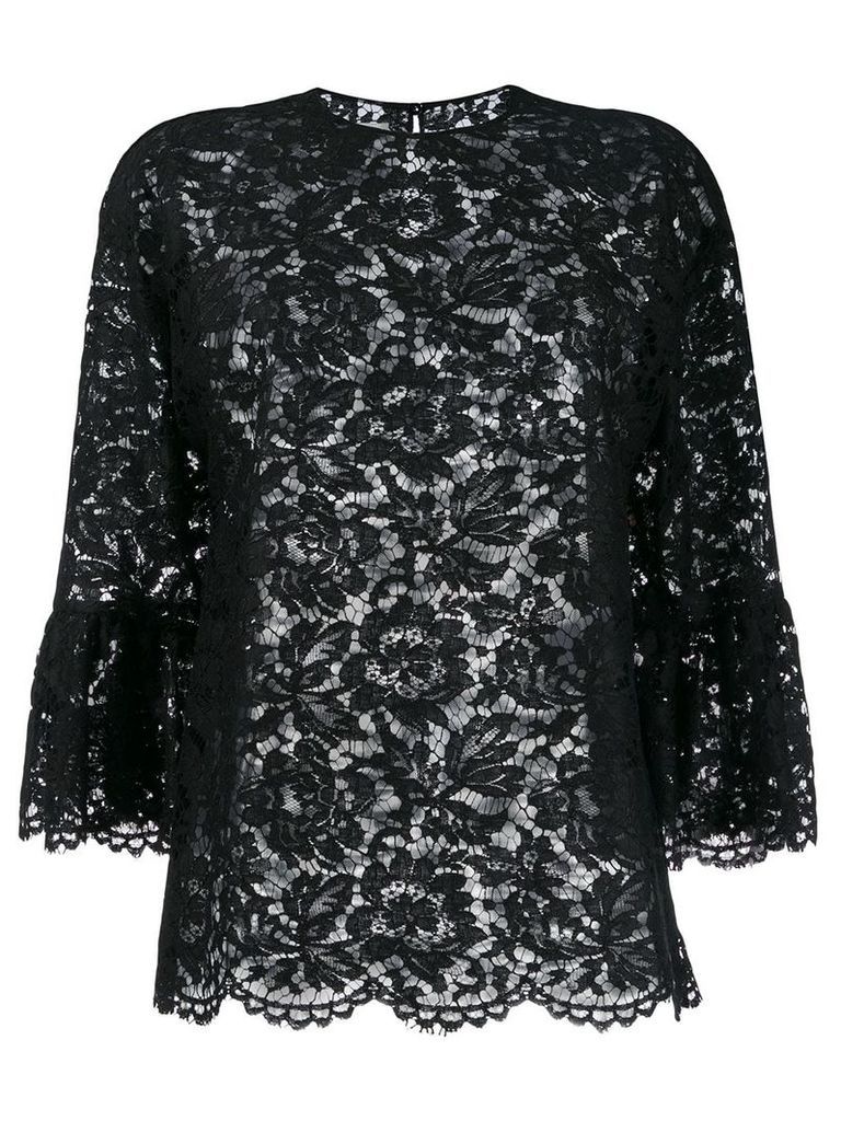 Valentino lace three-quarter sleeves blouse - Black