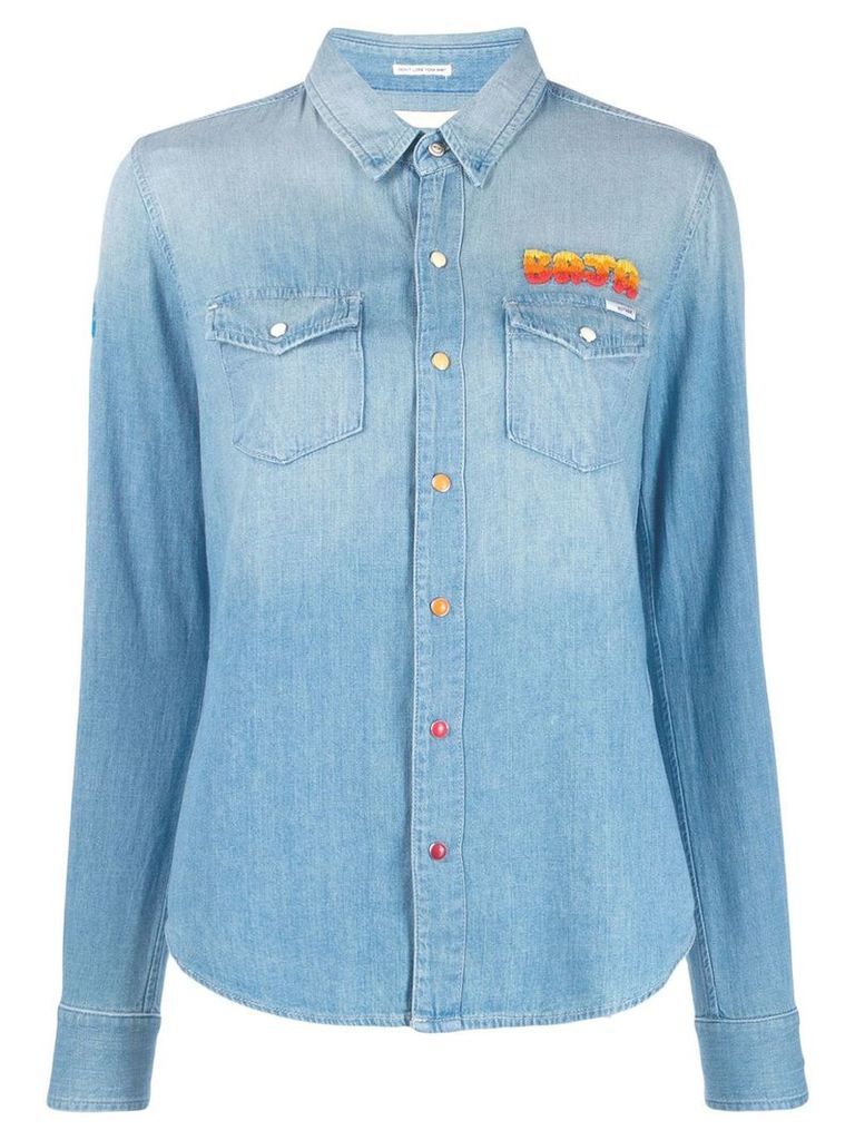 Mother embroidered shirt - Blue