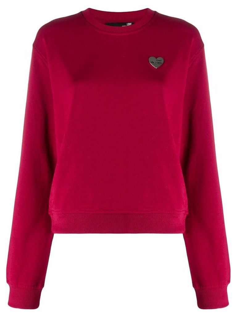 Love Moschino Heart plaque sweatshirt - Red