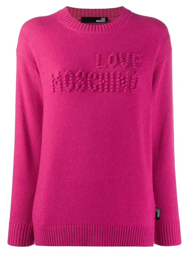 Love Moschino logo stitched jumper - PINK