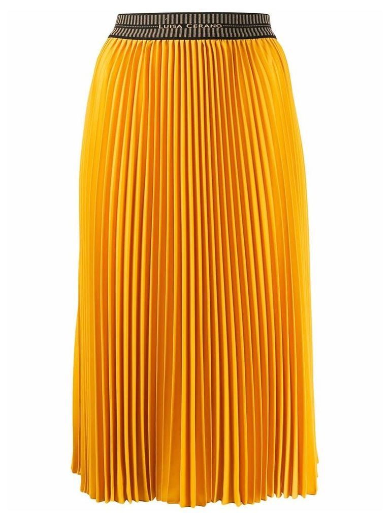 Luisa Cerano pleated midi skirt - Yellow