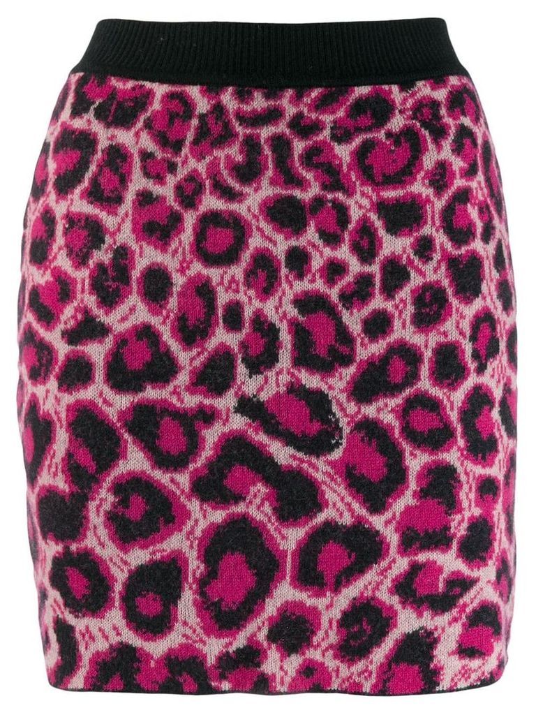 Alberta Ferretti leopard print knit skirt - Black