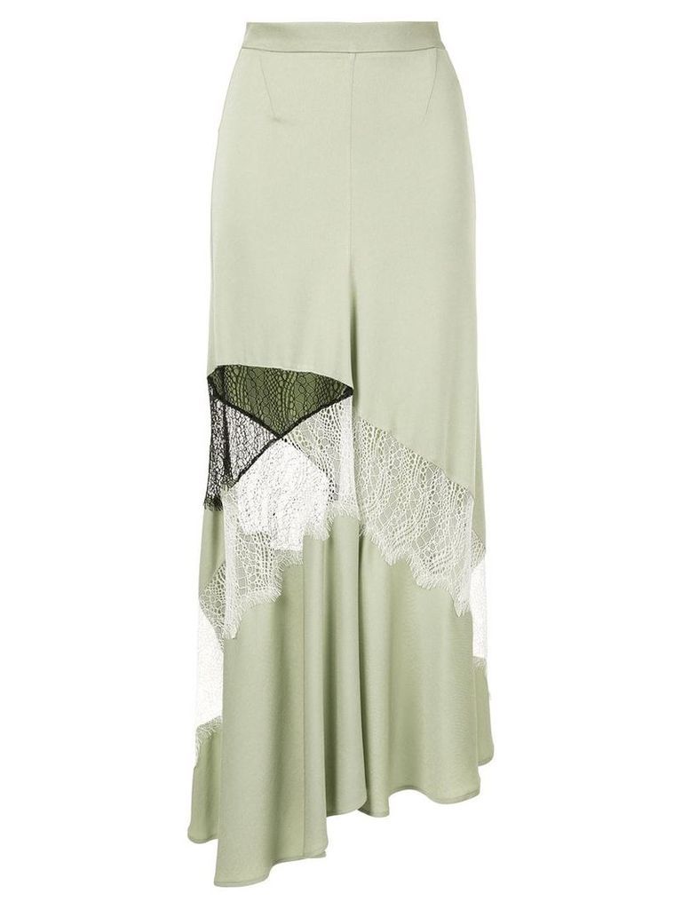 Christopher Esber contrast lace flare skirt - Green