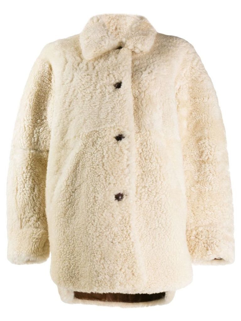 Isabel Marant Sarvey shearling coat - White