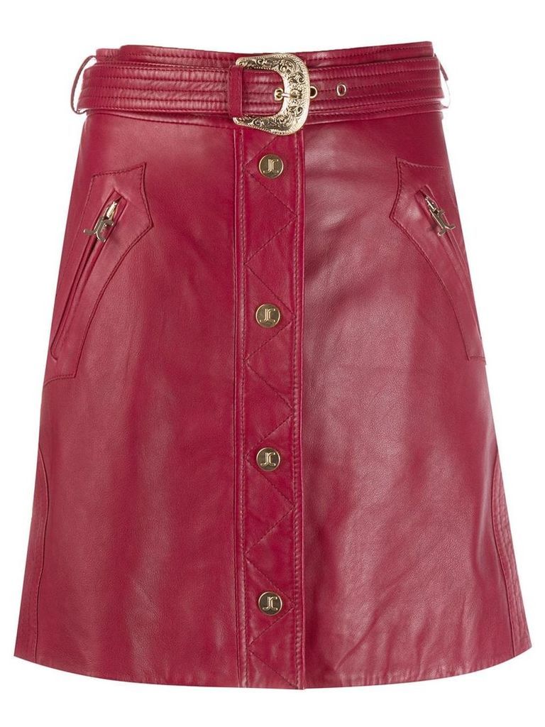 Just Cavalli leather mini skirt - Red
