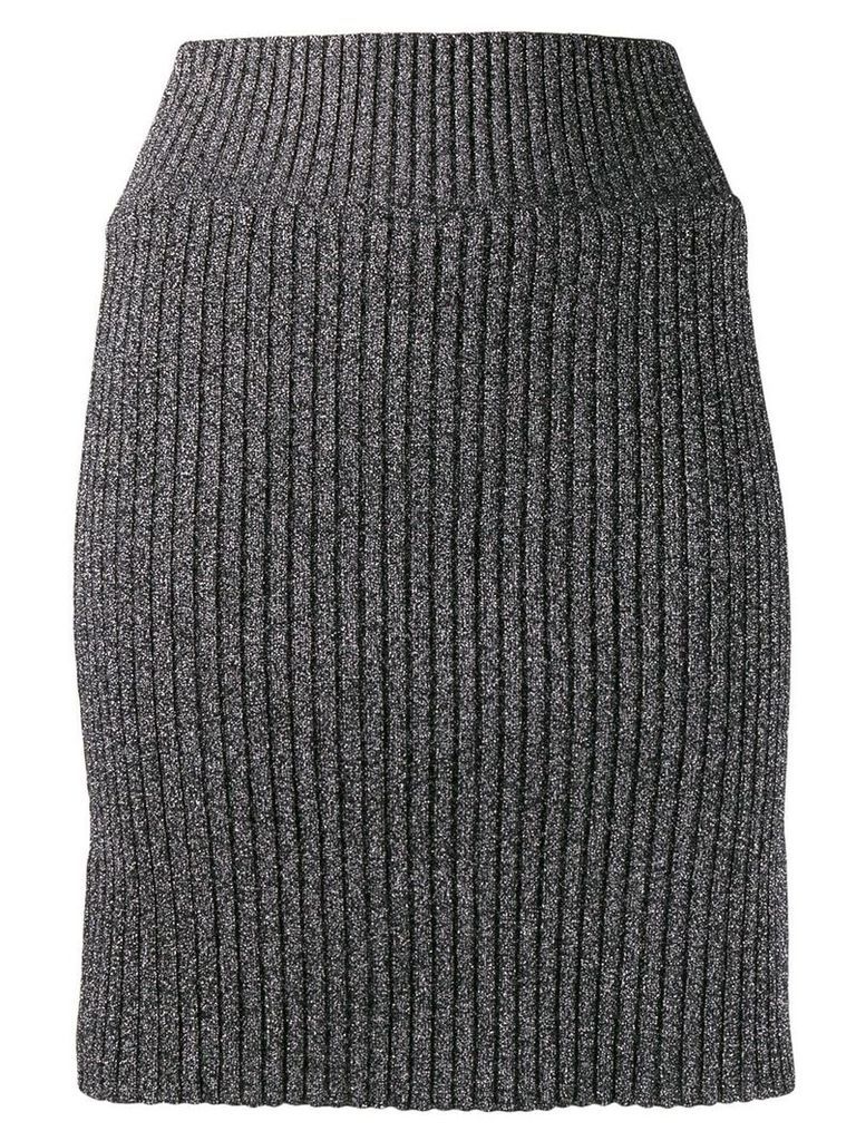 Alberta Ferretti metallic knit skirt - Black