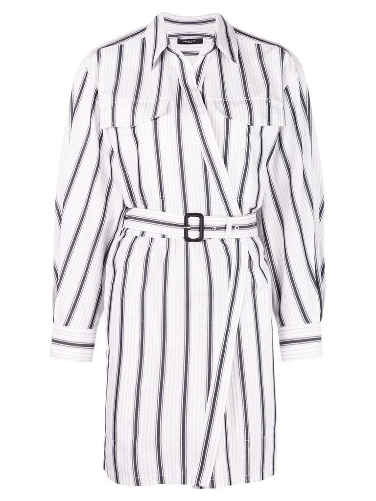 Derek Lam striped wrap dress - White