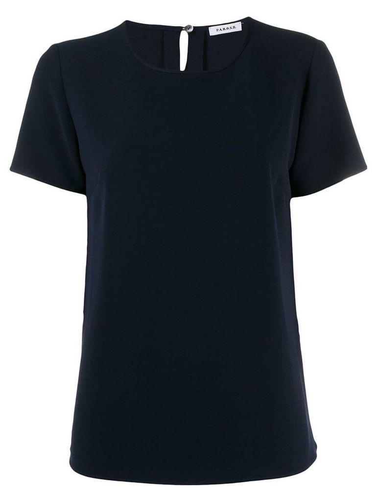 P.A.R.O.S.H. short-sleeve round-neck blouse - Blue