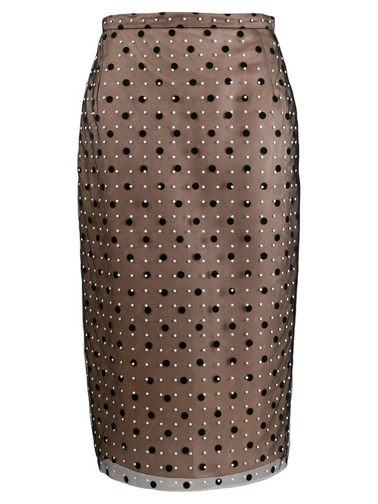 Nº21 polka dot pencil skirt - Black