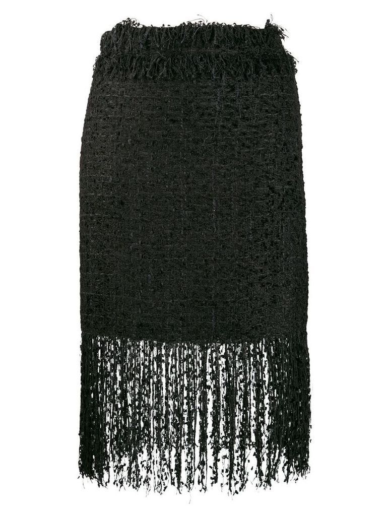 MSGM fringed tweed skirt - Black