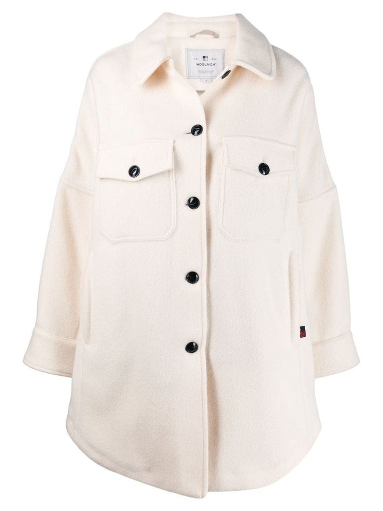 Woolrich single-breasted coat - NEUTRALS