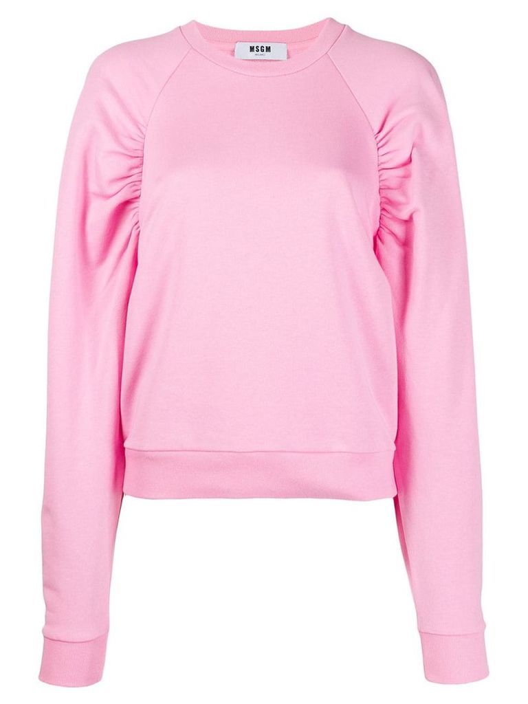 MSGM puff sleeves sweatshirt - PINK