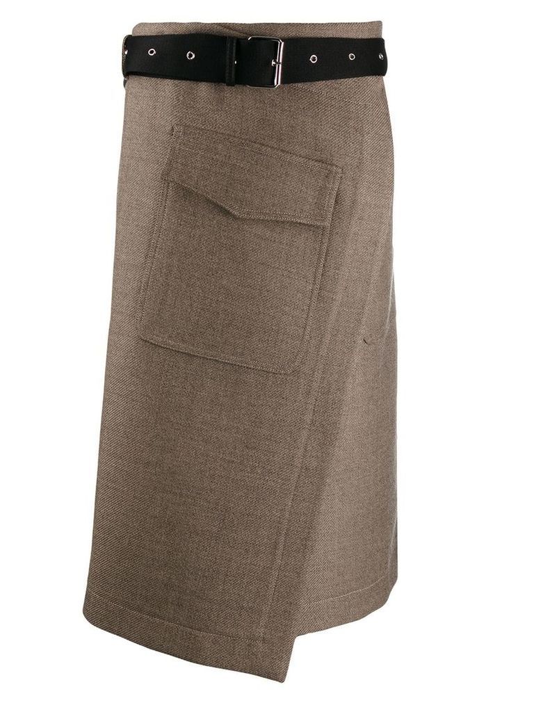 Erika Cavallini wrap style skirt - Neutrals