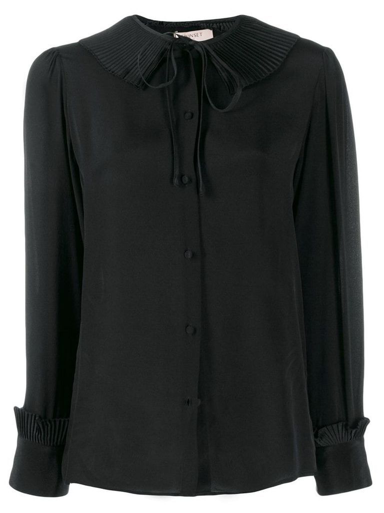Twin-Set pleated collar blouse - Black