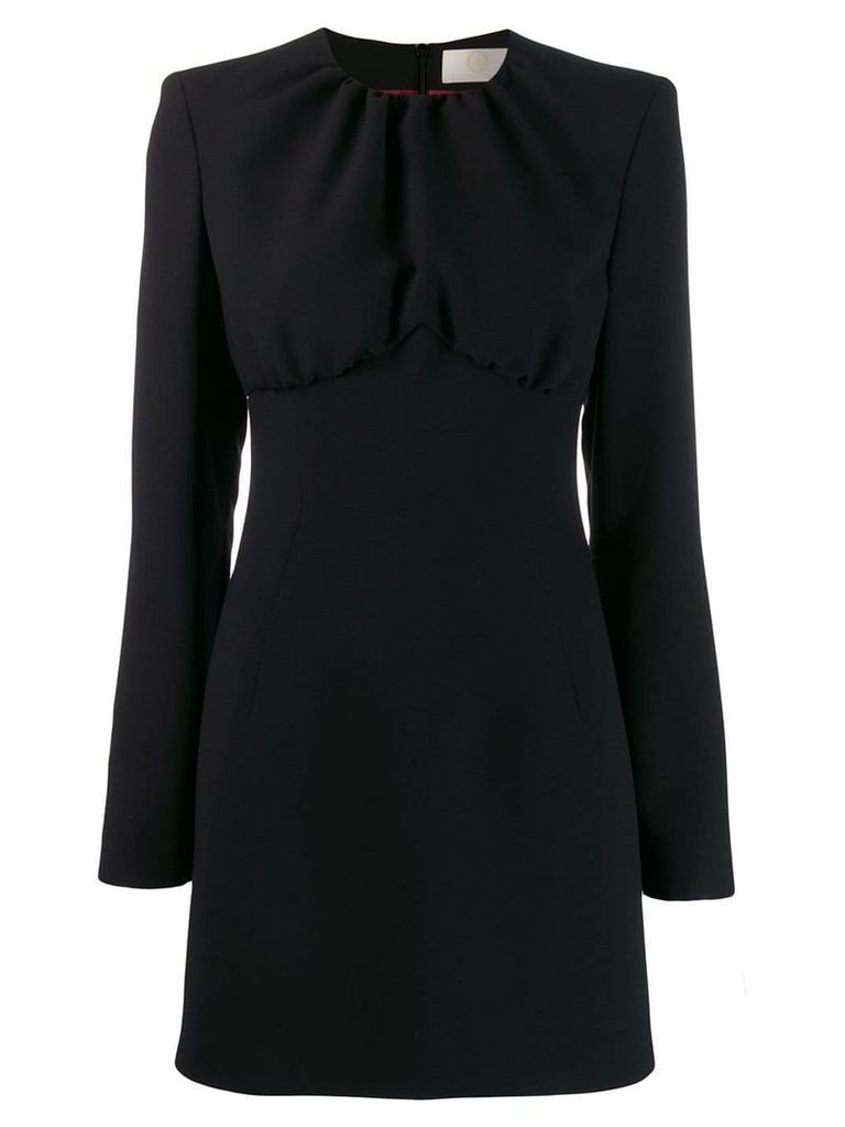 Sara Battaglia long sleeve mini dress - Black