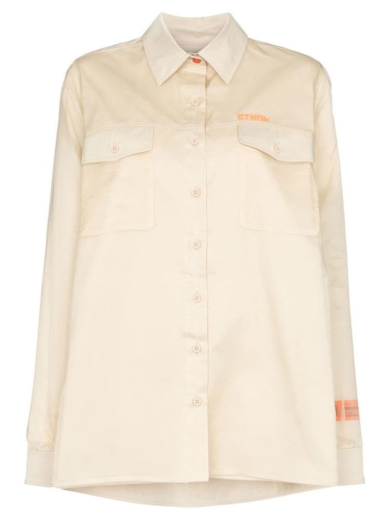 Heron Preston double-layer side-slit shirt - NEUTRALS