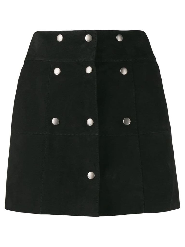 Saint Laurent textured multi-buttoned mini skirt - Black