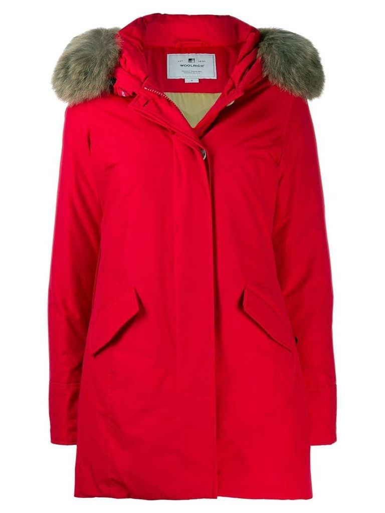 Woolrich faux fur hooded parka - Red