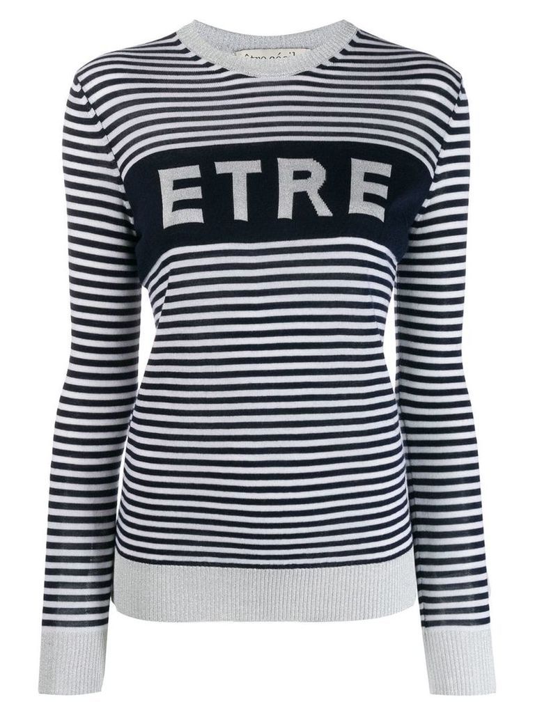 Être Cécile striped logo jumper - Blue