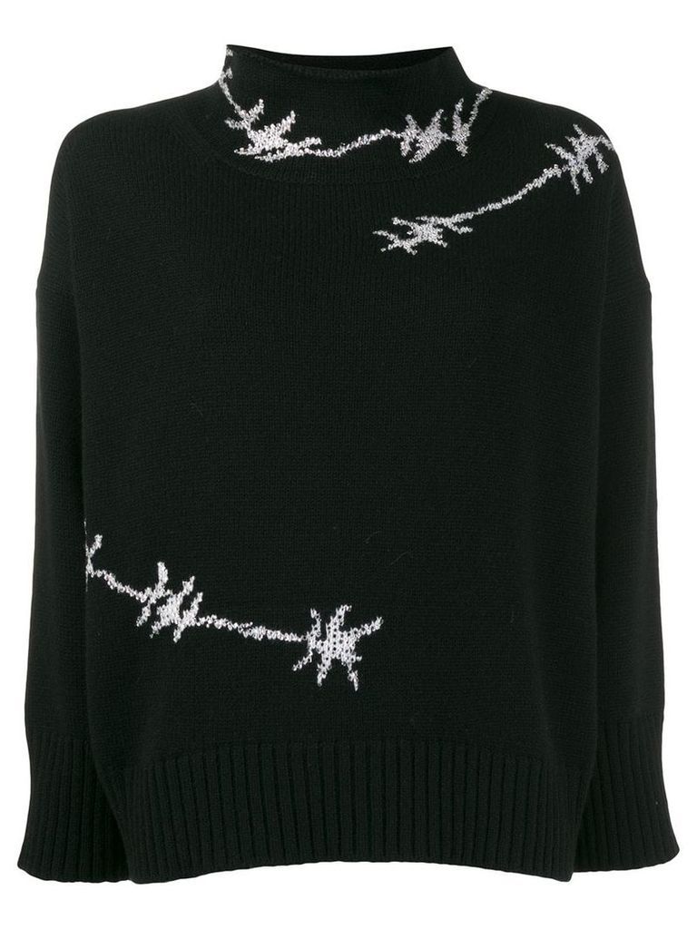 Ermanno Scervino glass-embellished knit sweater - Black