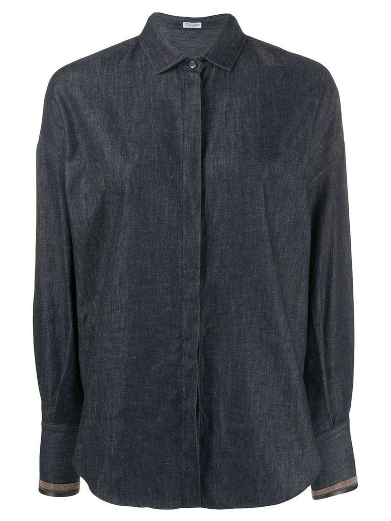 Brunello Cucinelli long-sleeve fitted shirt - Blue