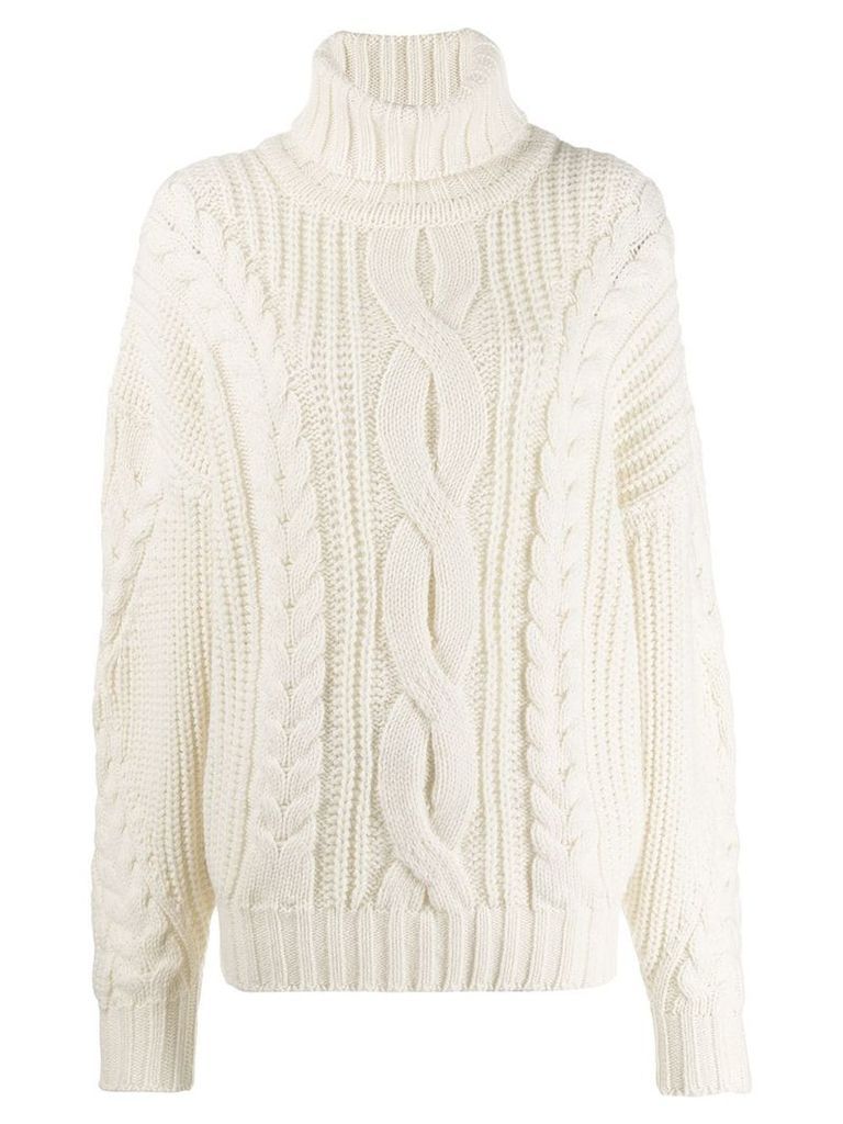 Circus Hotel chunky knit rollneck sweater - NEUTRALS