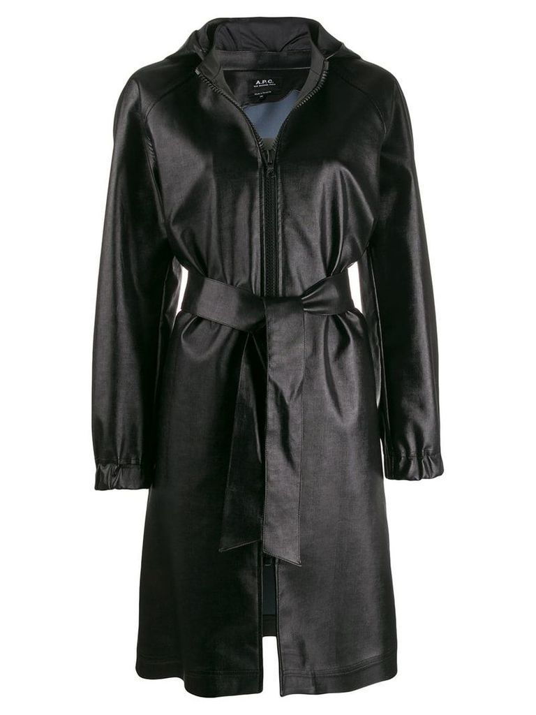A.P.C. hooded trench coat - Black