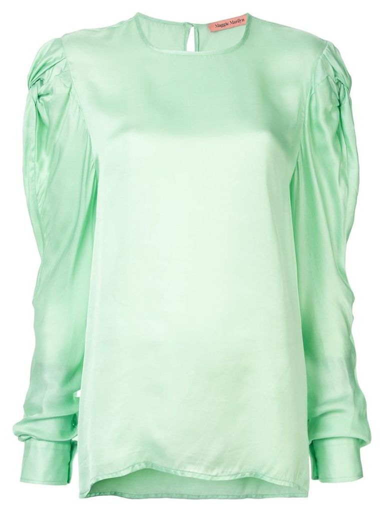 Maggie Marilyn stop to smell the roses silk blouse - Green