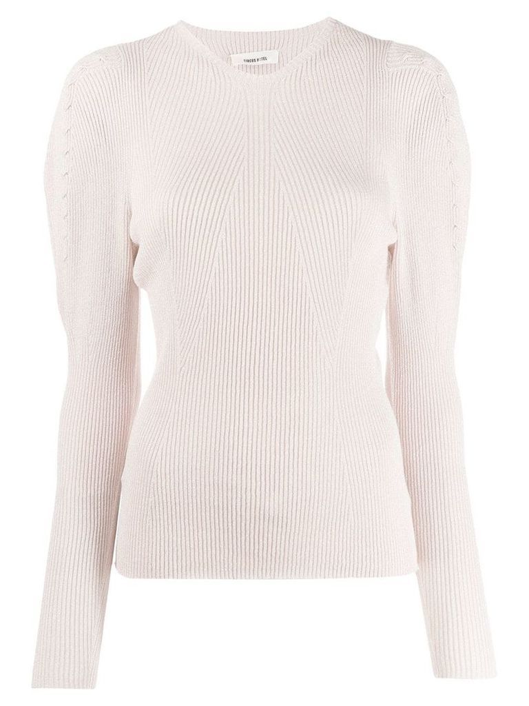 Circus Hotel ribbed knit sweater - NEUTRALS