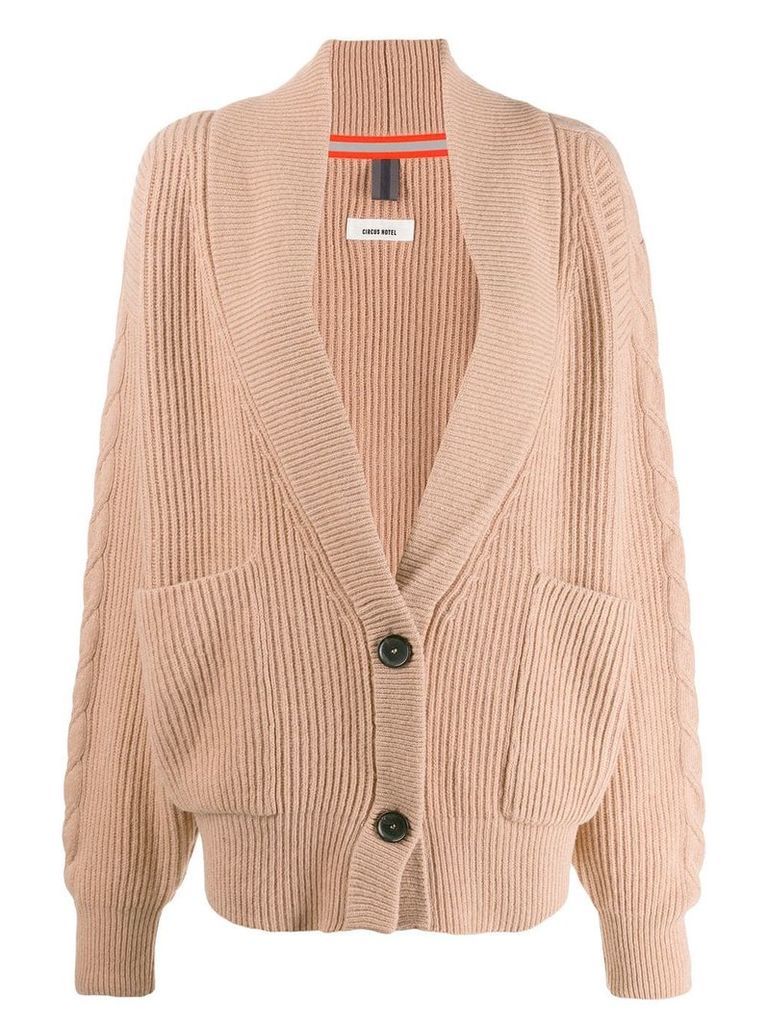 Circus Hotel oversized knitted cardigan - Neutrals