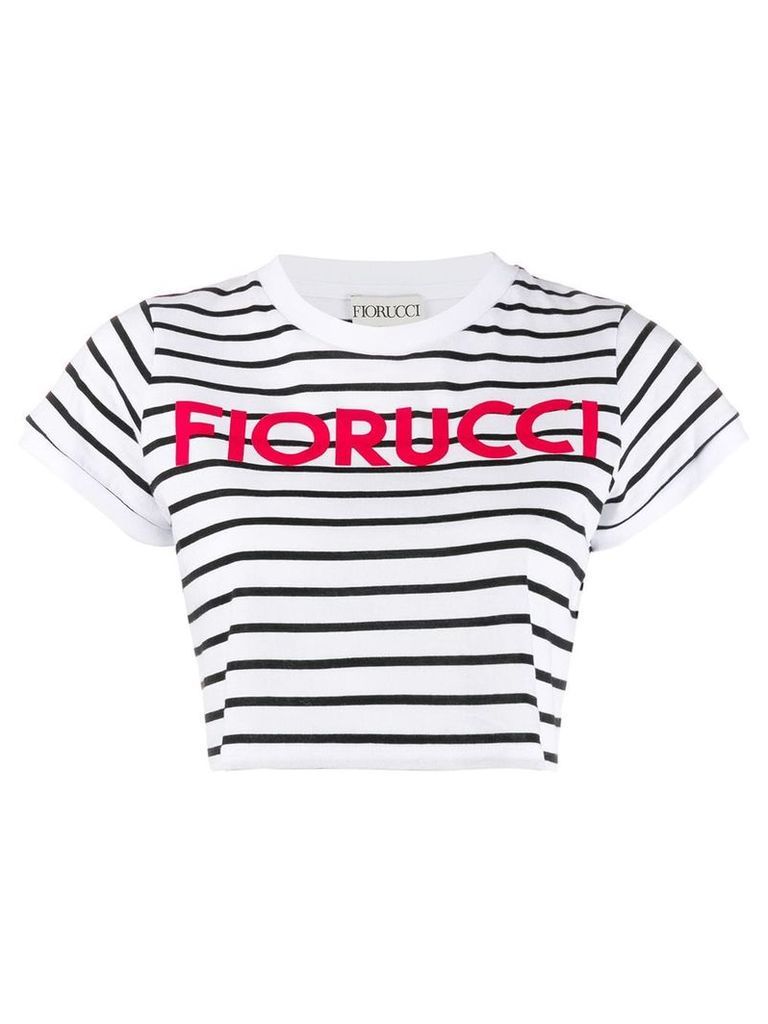 Fiorucci stripes cropped T-shirt - White
