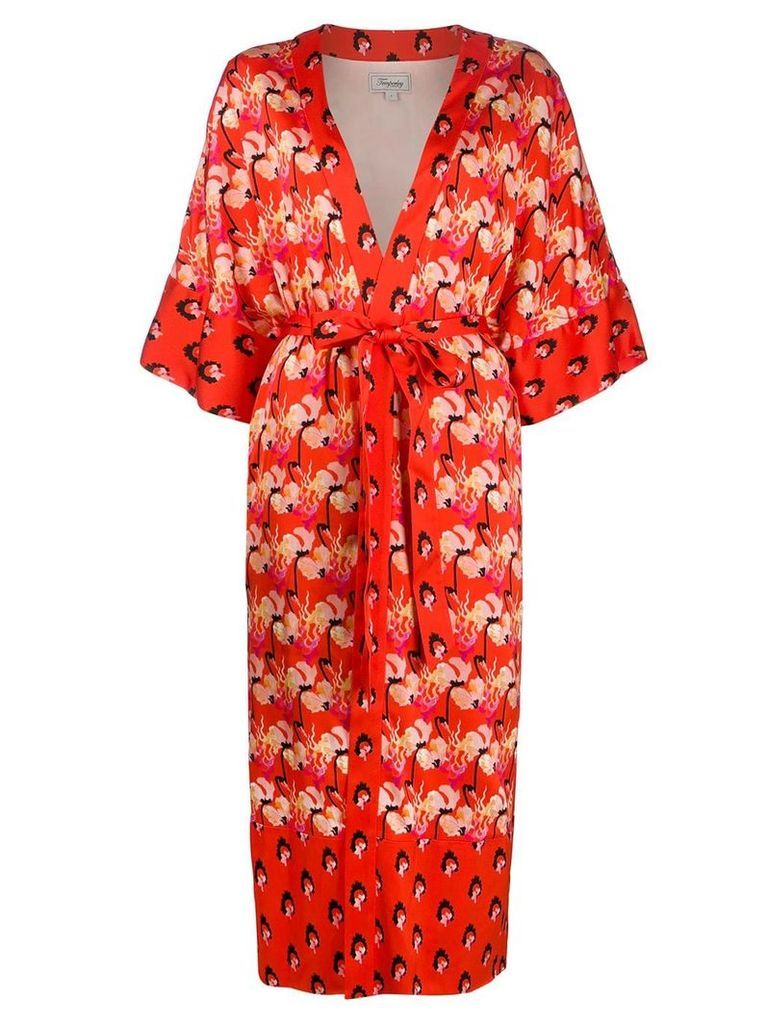 Temperley London Dragonfly kimono coat - ORANGE