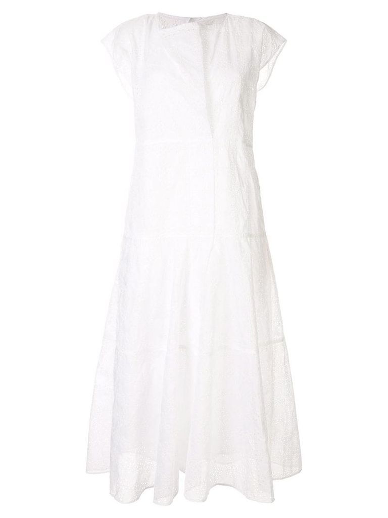 Jil Sander sleeveless poplin midi dress - White