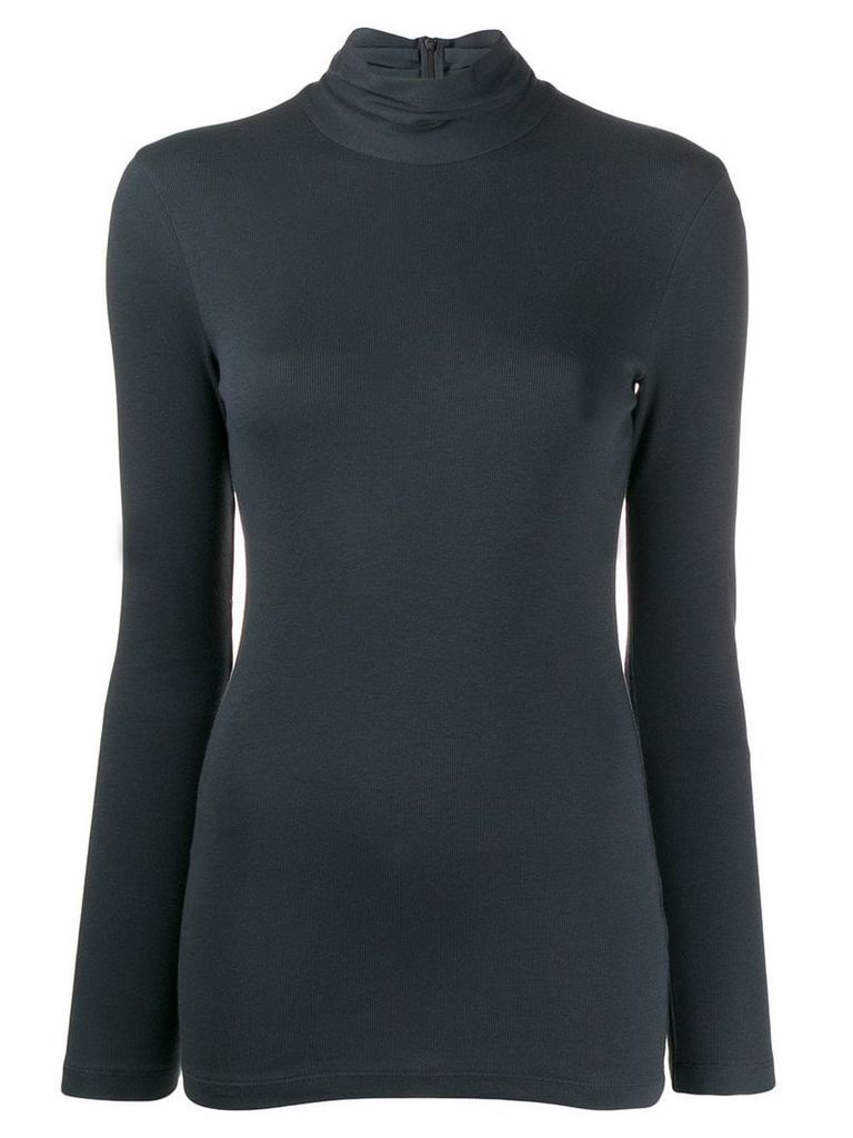 Brunello Cucinelli turtle-neck fitted top - Blue