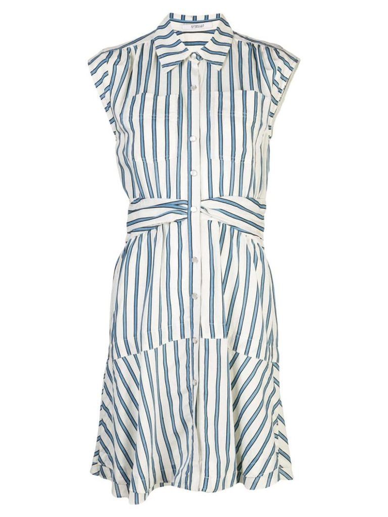 Derek Lam 10 Crosby tie-waist striped shirt dress - Blue