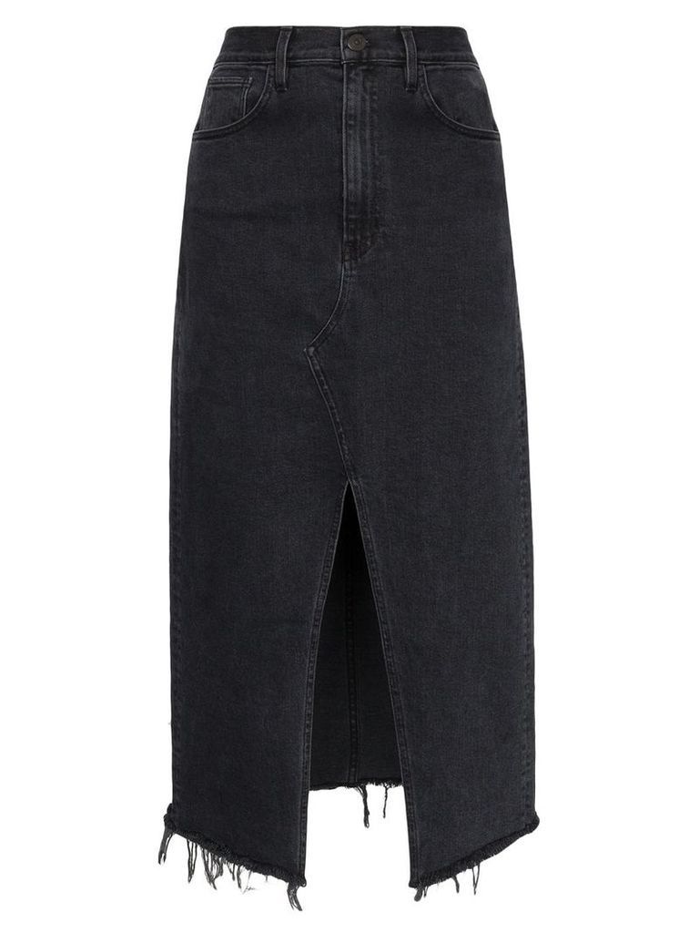 3x1 Elizabella front slit denim skirt - Black