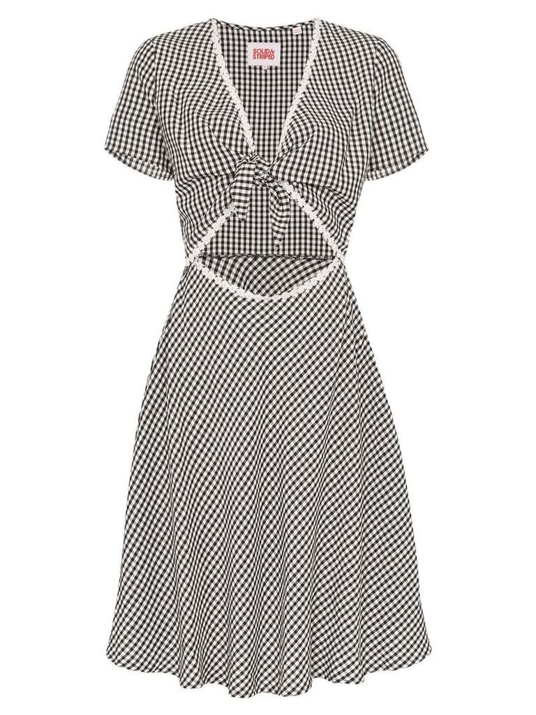 Solid & Striped gingham-check cutout dress - Black