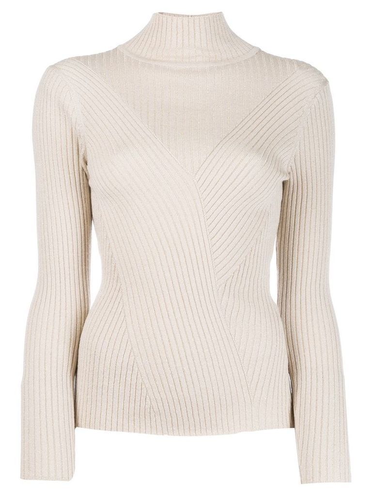 Lorena Antoniazzi roll neck knitted top - Neutrals
