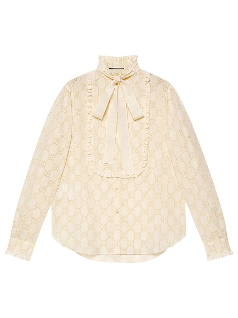 Gucci GG broderie anglaise shirt - White