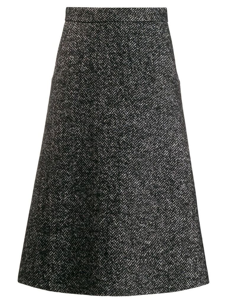 Société Anonyme herringbone midi skirt - Black