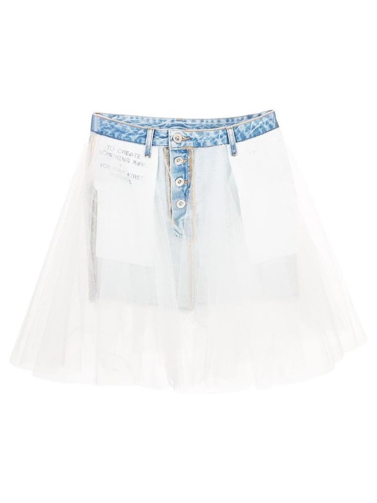 Unravel Project denim contrast flared skirt - Blue