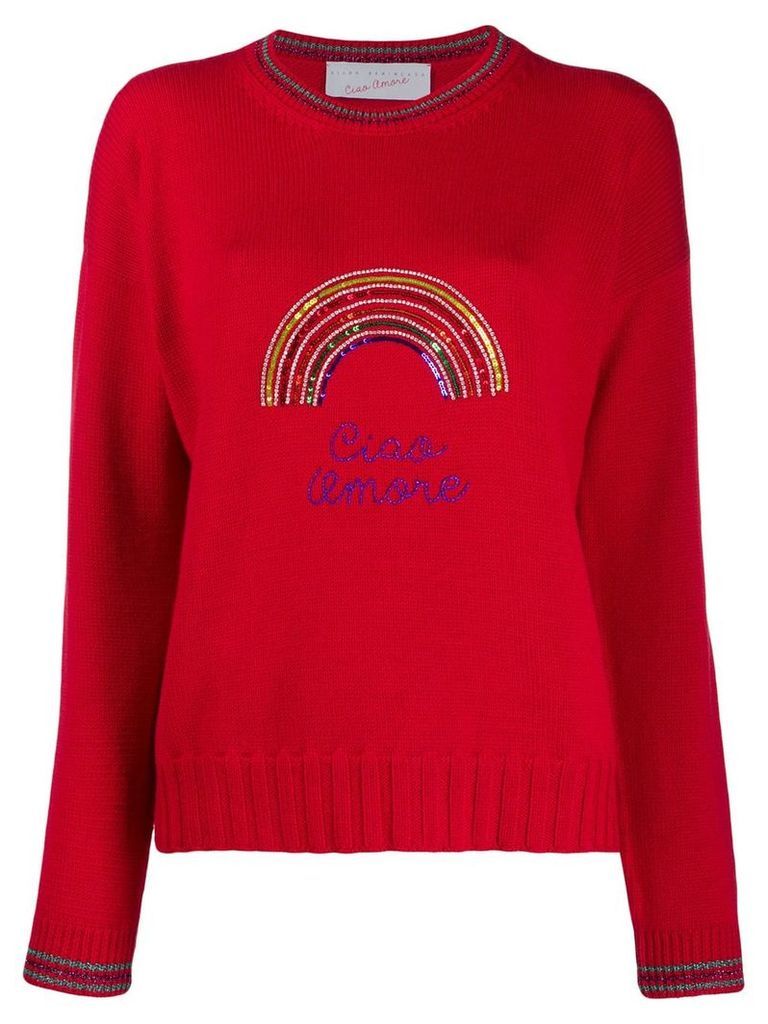 Giada Benincasa rainbow embellished sweater - Red