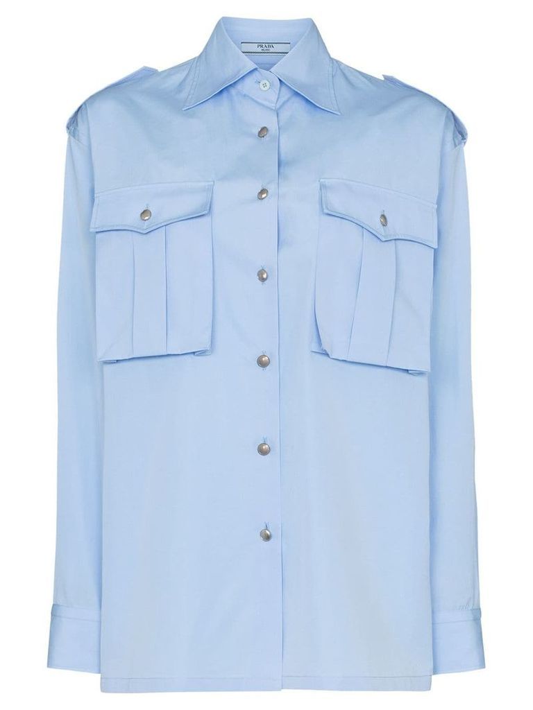 Prada Oversized utility shirt - Blue