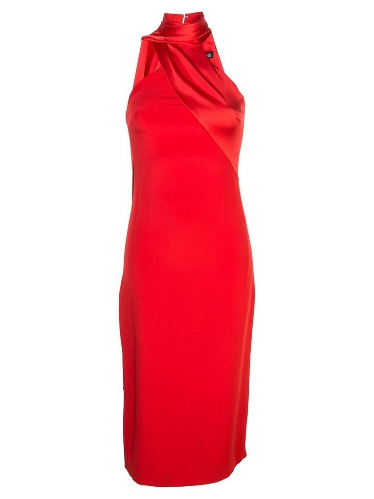 Cushnie asymmetric drape dress - Vermilion